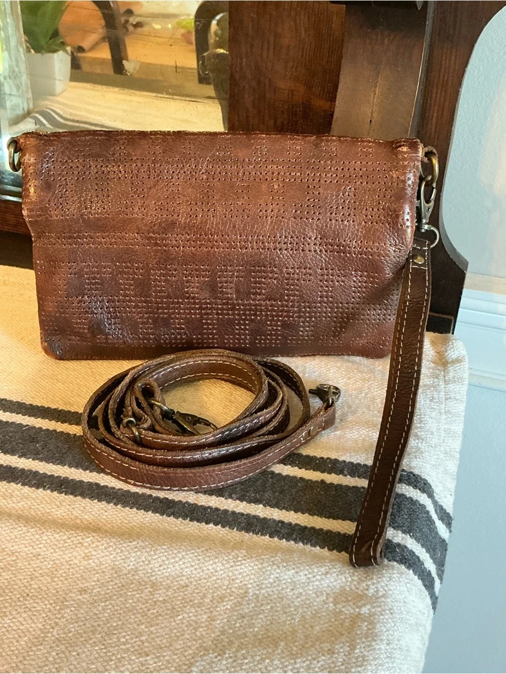 Bed Stu Bayshore Cadence Wallet Wristlet Clutch Bag Teak Rustic Rustic $179
